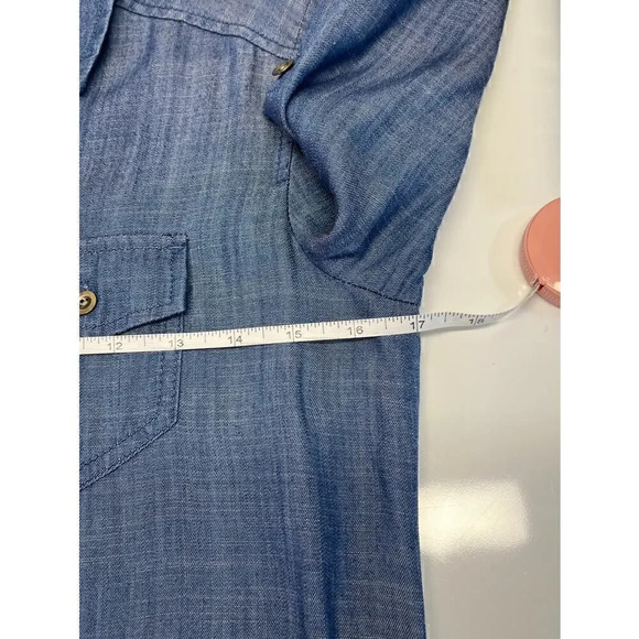 BANANA REPUBLIC Womens S 0 Blue Indigo Denim  Knee length  Sleeves dress - Picture 4 of 11